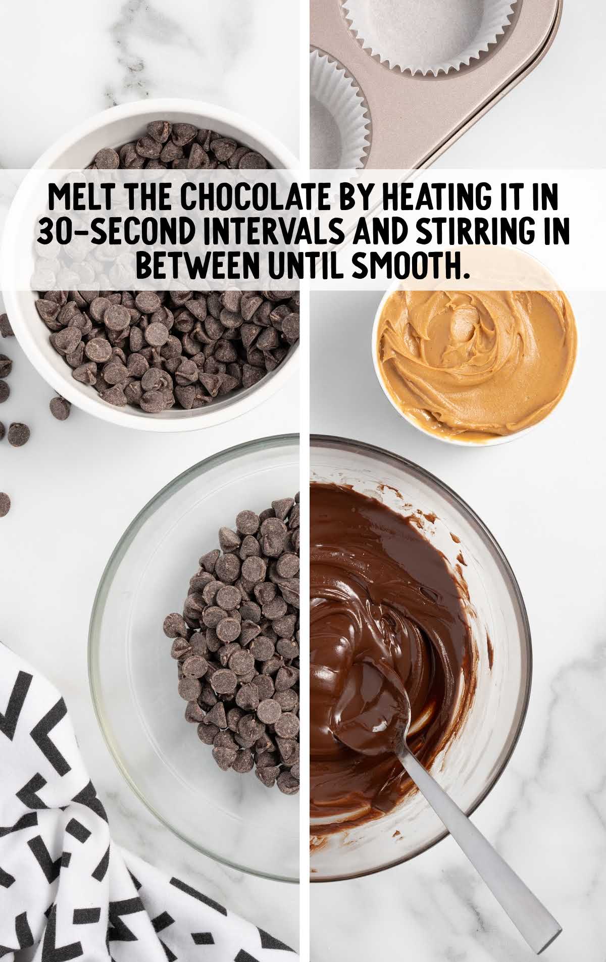 chocolate melted by heating it for 30 seconds