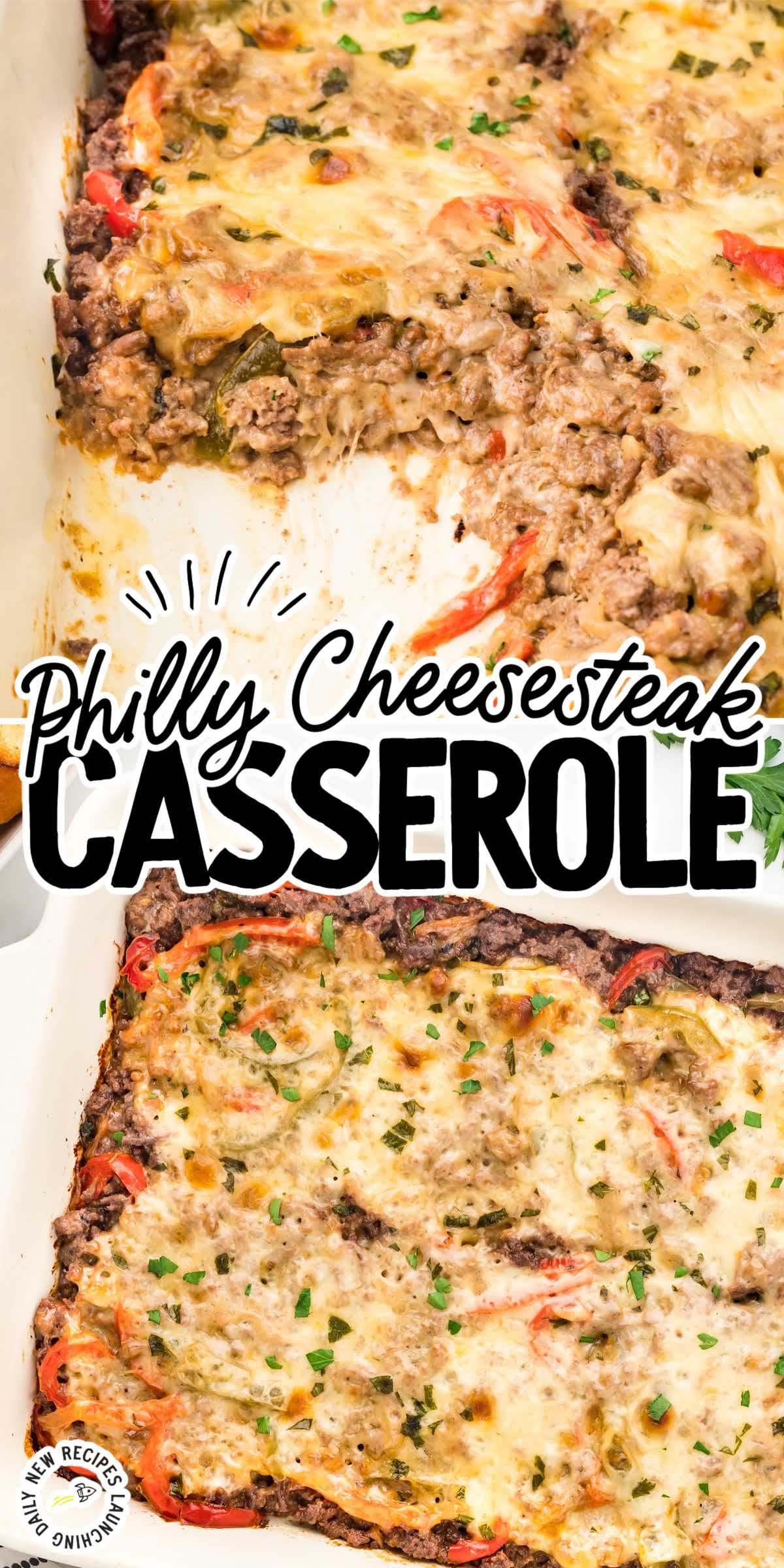Philly Cheesesteak Casserole - Spaceships and Laser Beams