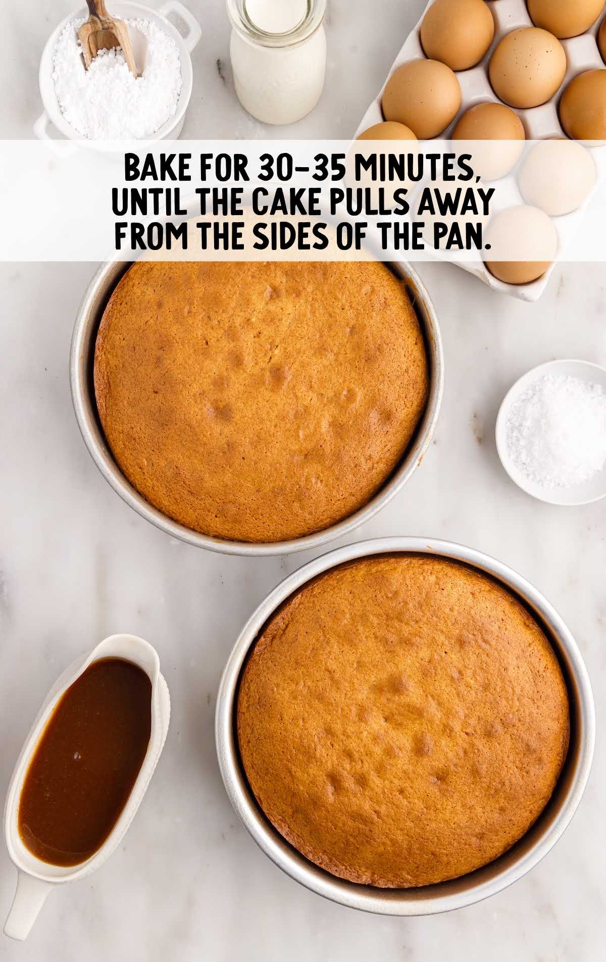 cakes baked in a baking pan