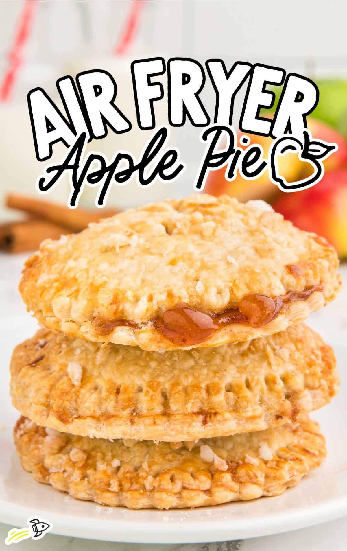 Apple Pies stacked on top of each other on a plate