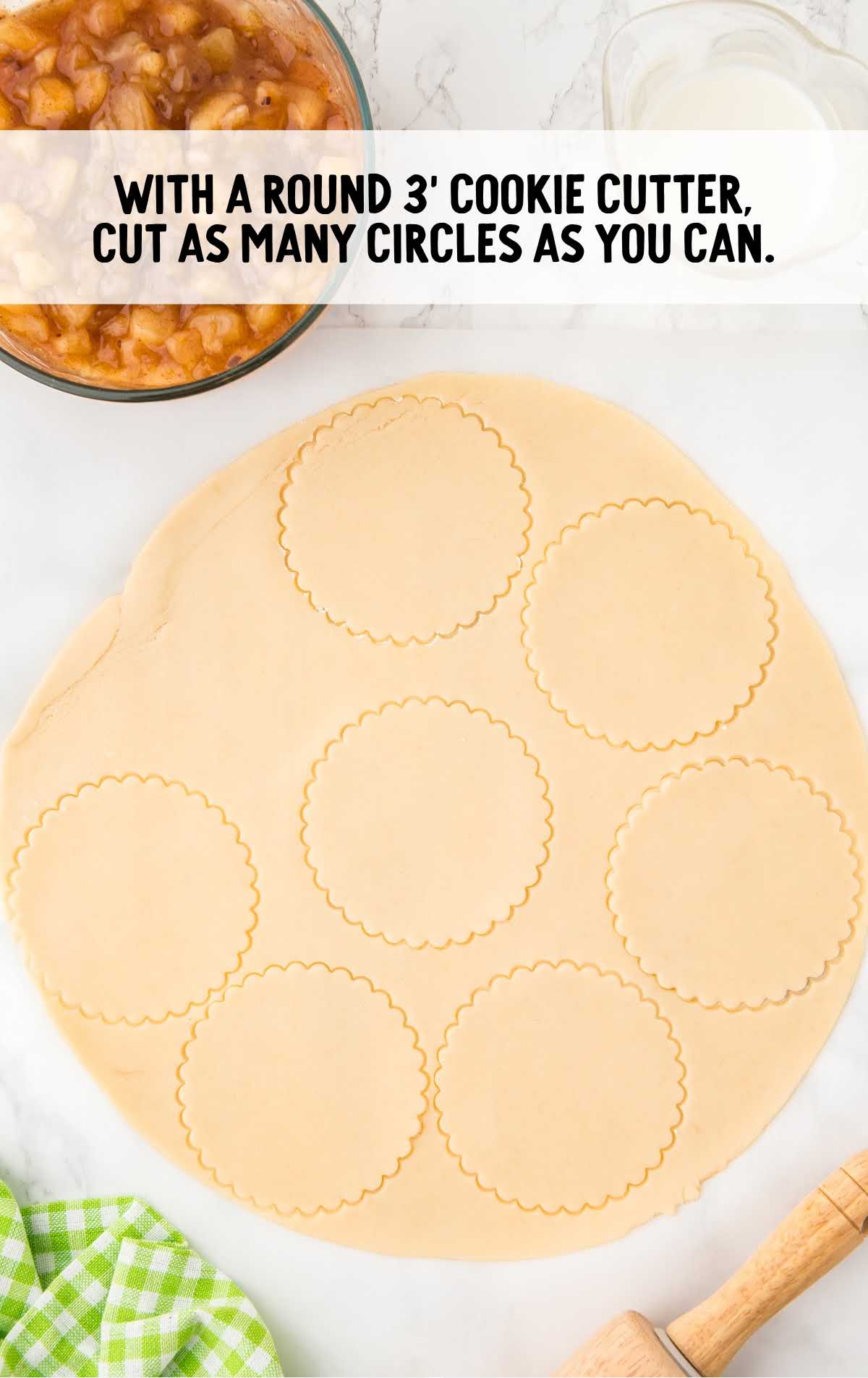 circles cut out of the pie crust
