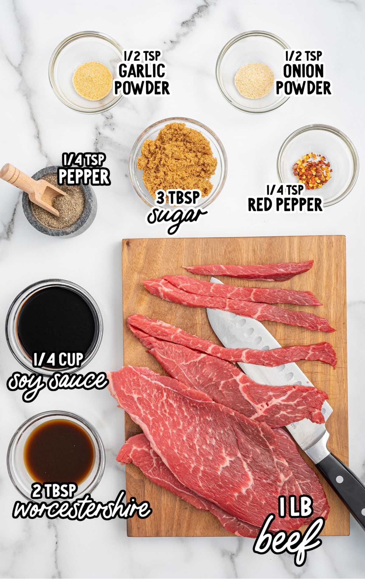 Air Fryer Beef Jerky raw ingredients that are labeled