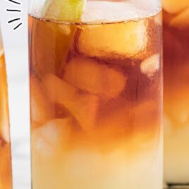 a close up shot of Dark And Stormy drink