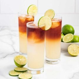 a close up shot of Dark And Stormy drinks