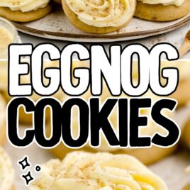 a close up shot of Eggnog Cookies on a plate