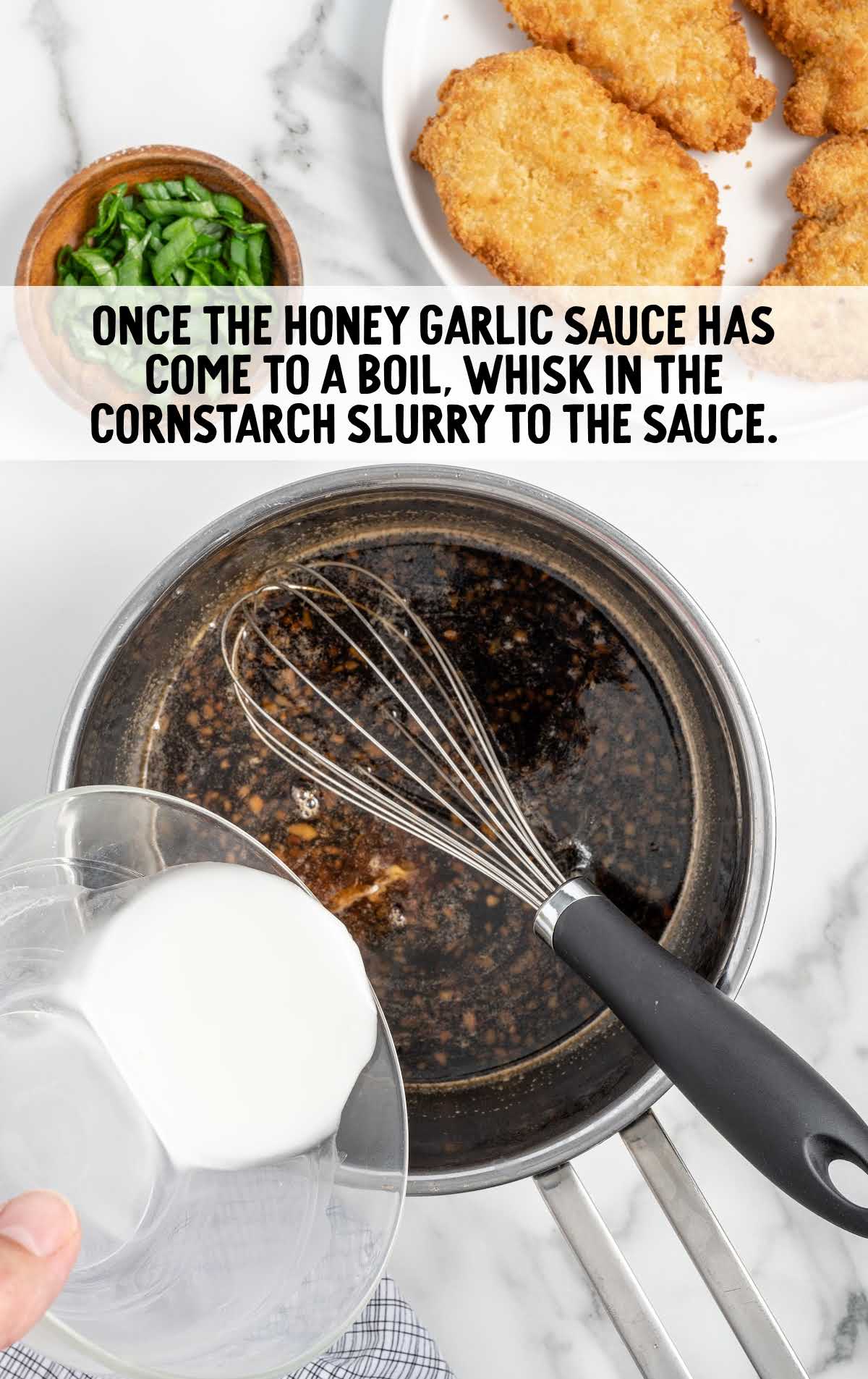 cornstarch slurry whisked into the sauce