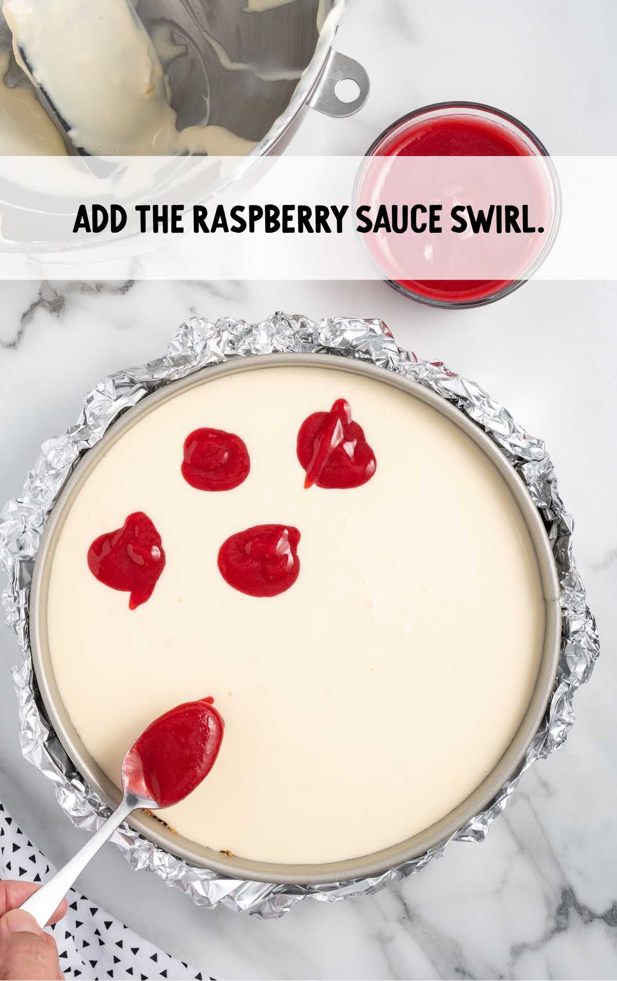 raspberry sauce swirl added