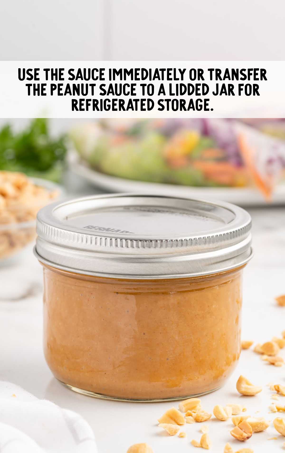 transfer peanut sauce jar to the refrigerator