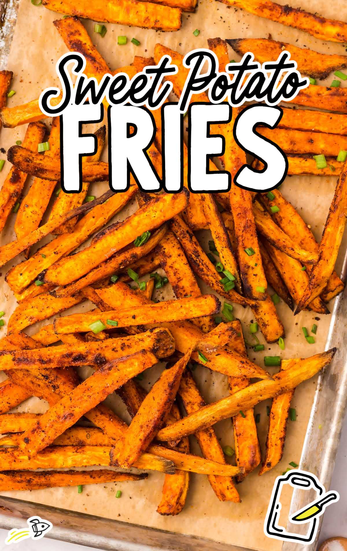 overhead shot of Sweet Potato Fries on a tray