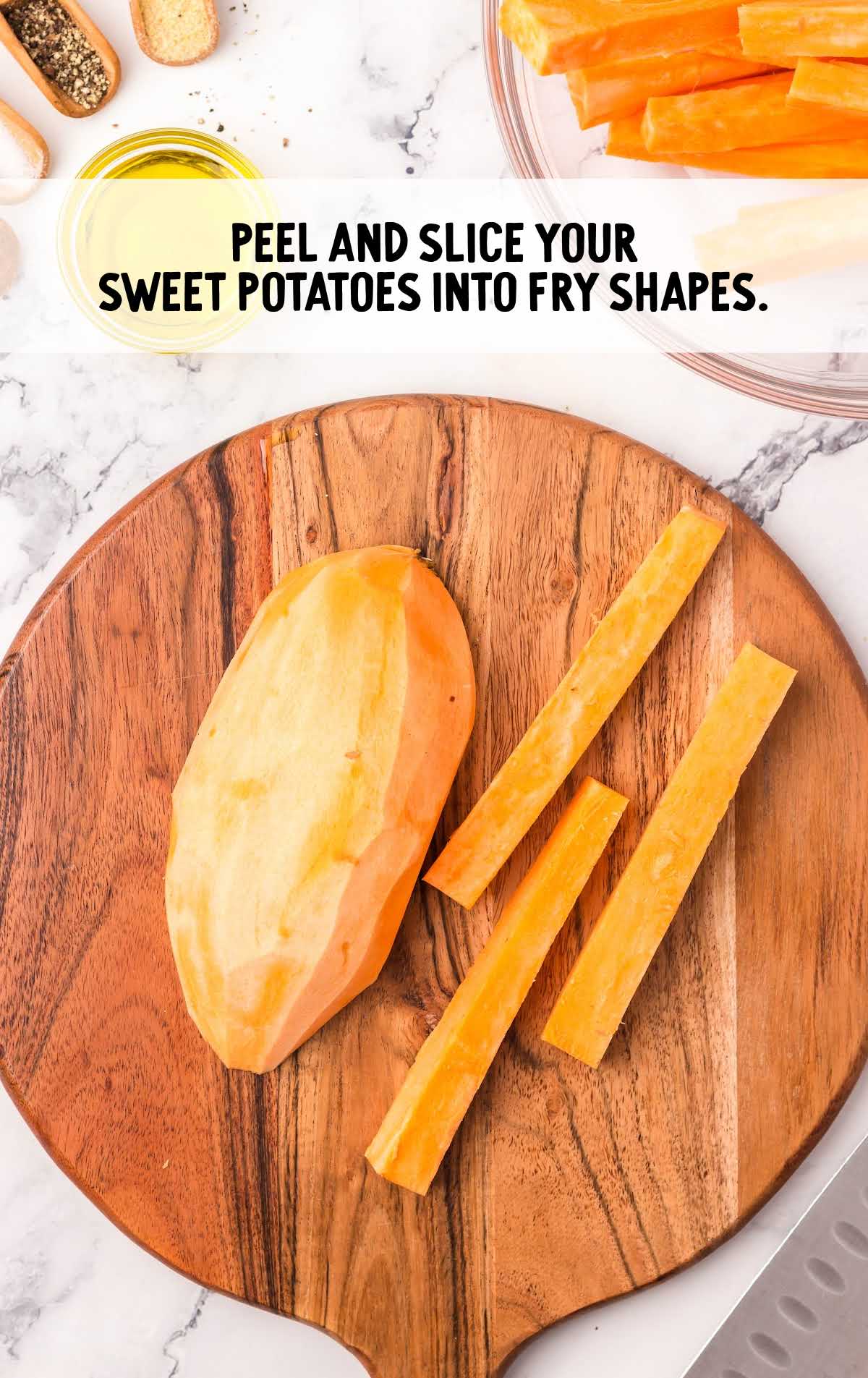 sweet potatoes sliced and peeled
