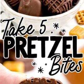 Take 5 Pretzel Bites stacked in a bowl
