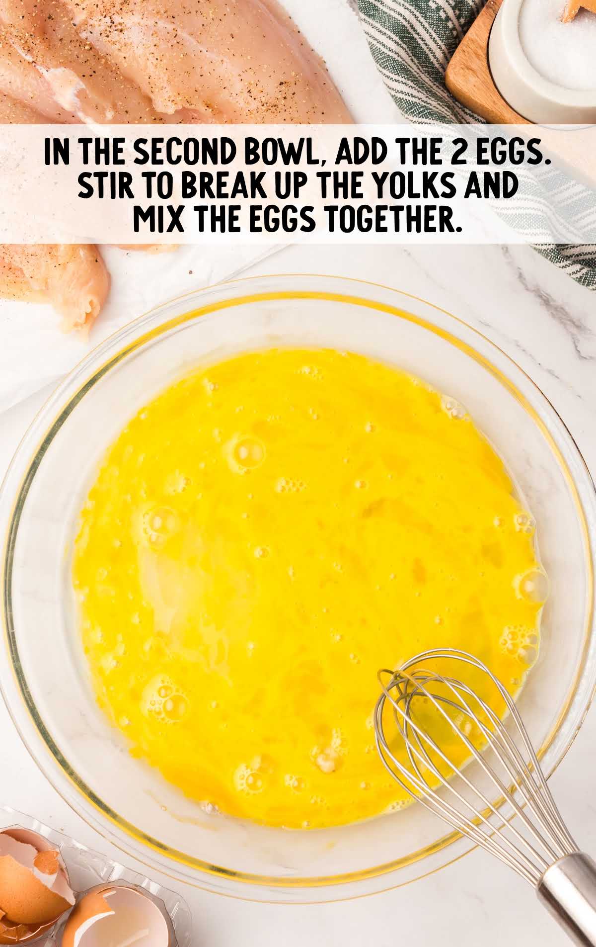 eggs combined together in a bowl