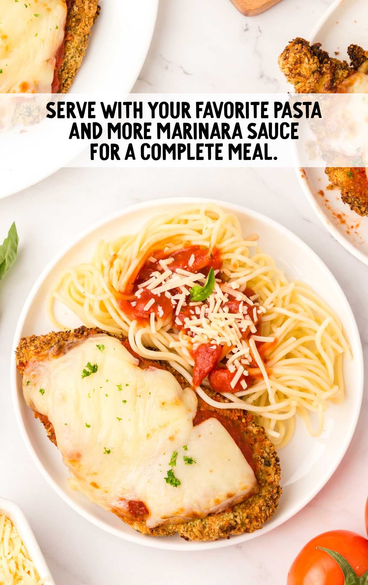 served with pasta and marinara sauce