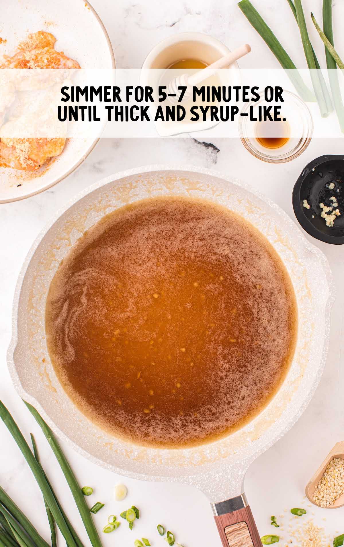 simmer sauce until thick and syrup like
