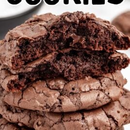 close upshot of Brownie Cookies with one split in half