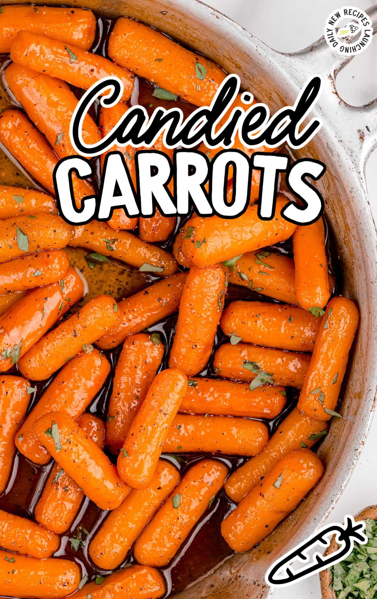 overhead shot of Candied Carrots in a pot
