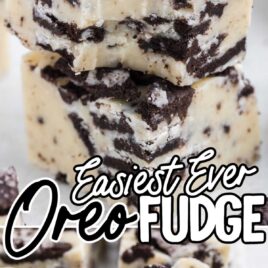 Cookies and Cream Fudge stacked on top of each other