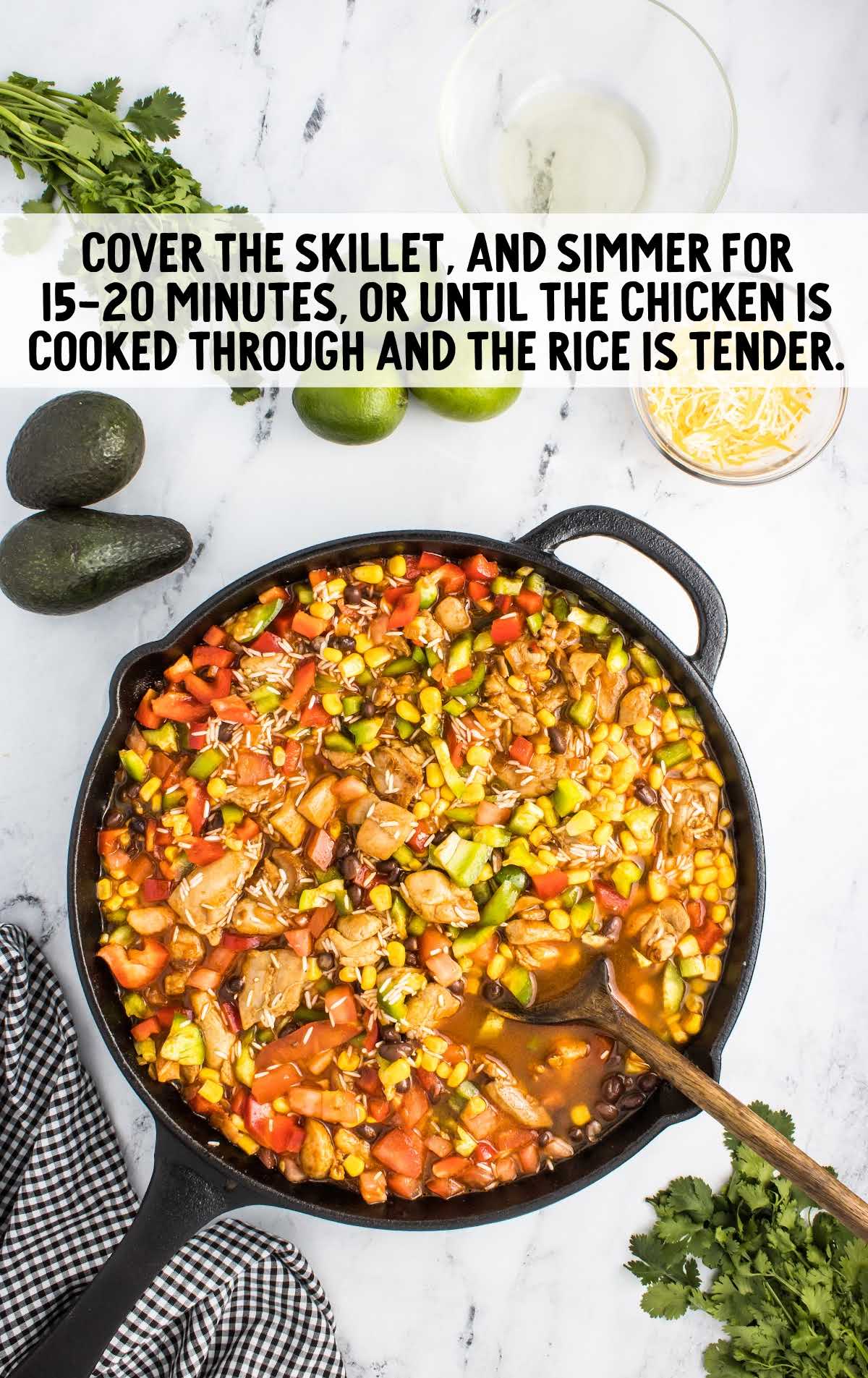 skillet covered and simmered for 15-20 minutes