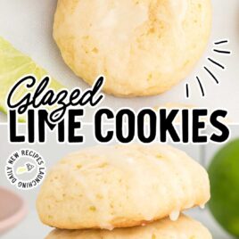 close up shot of Lime Cookies stacked on top of each other