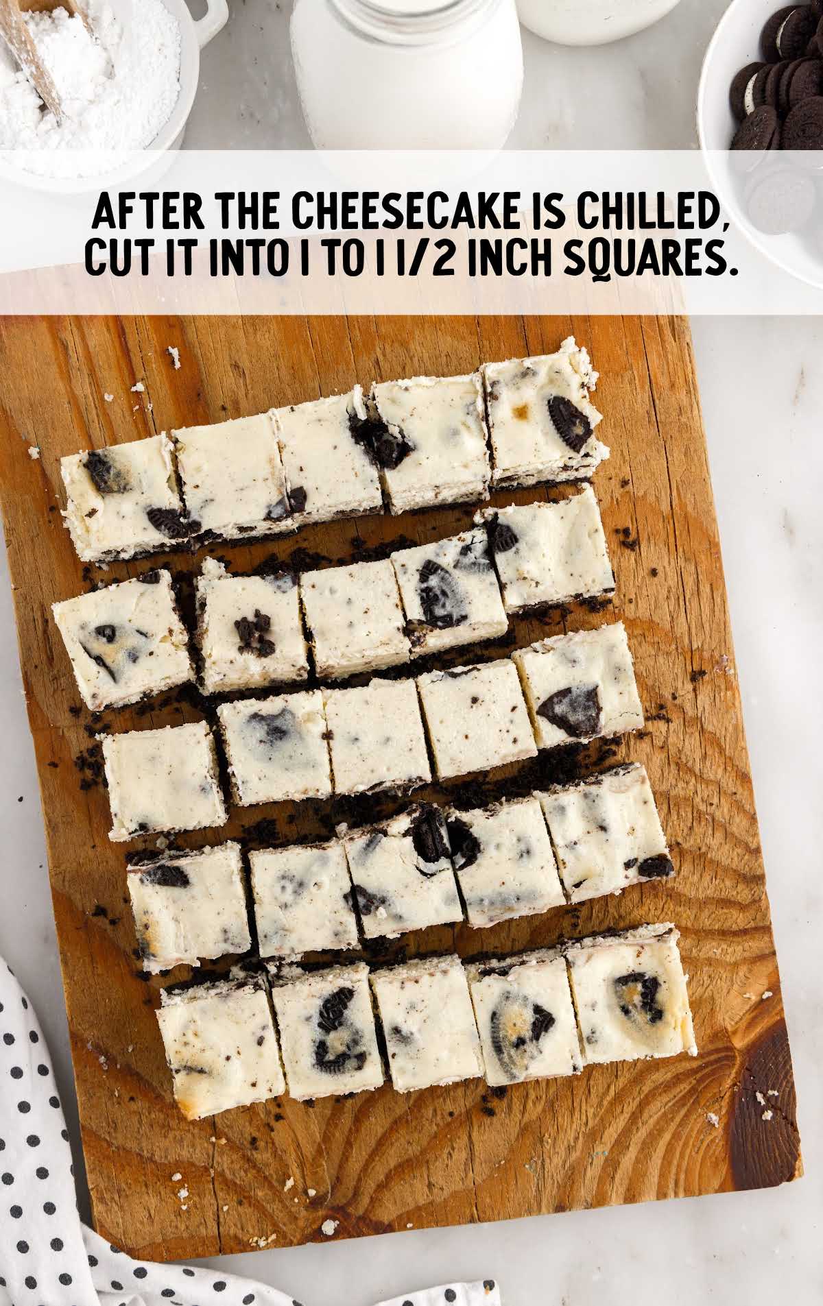 cut cheesecake into squares