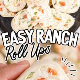 overhead shot of Ranch Roll Ups on a plate