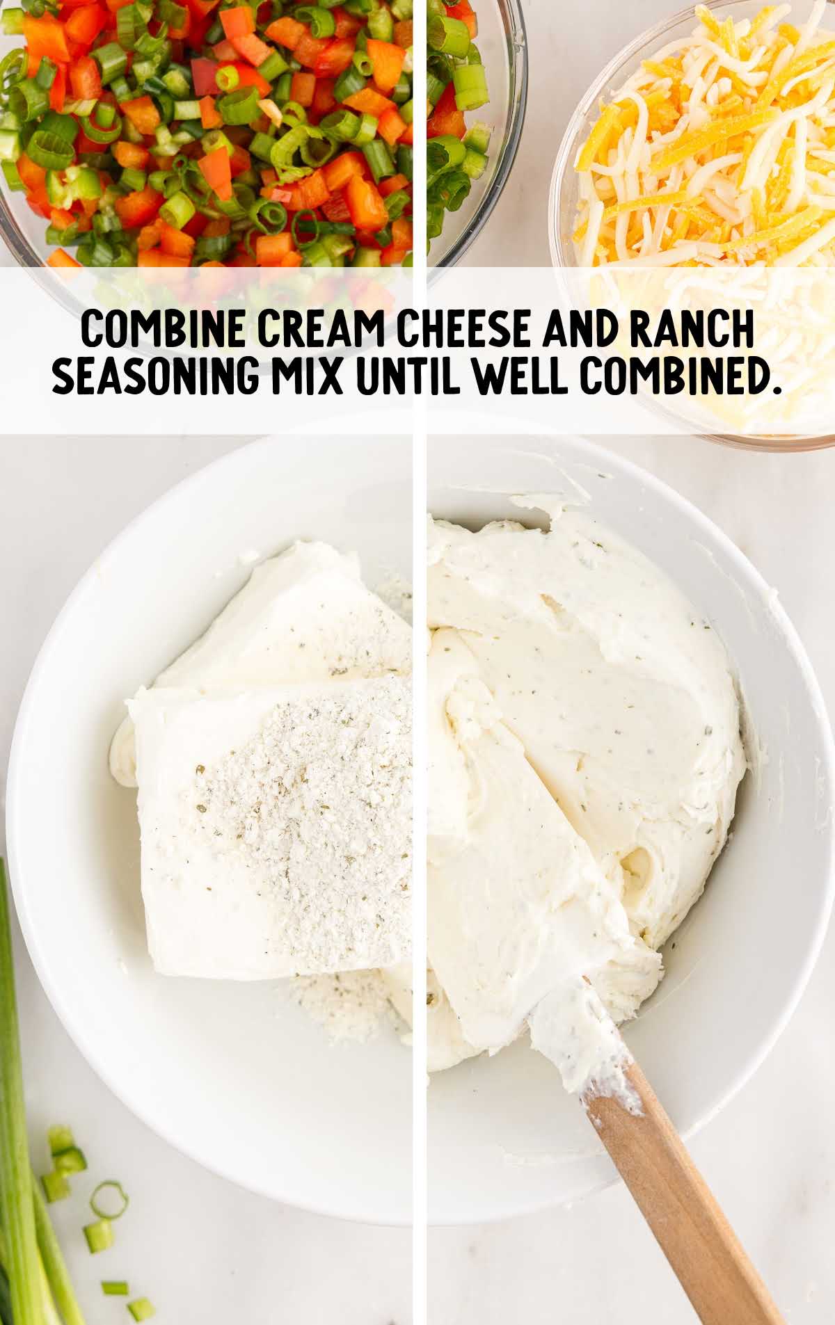cream cheese and ranch seasoning mix combined