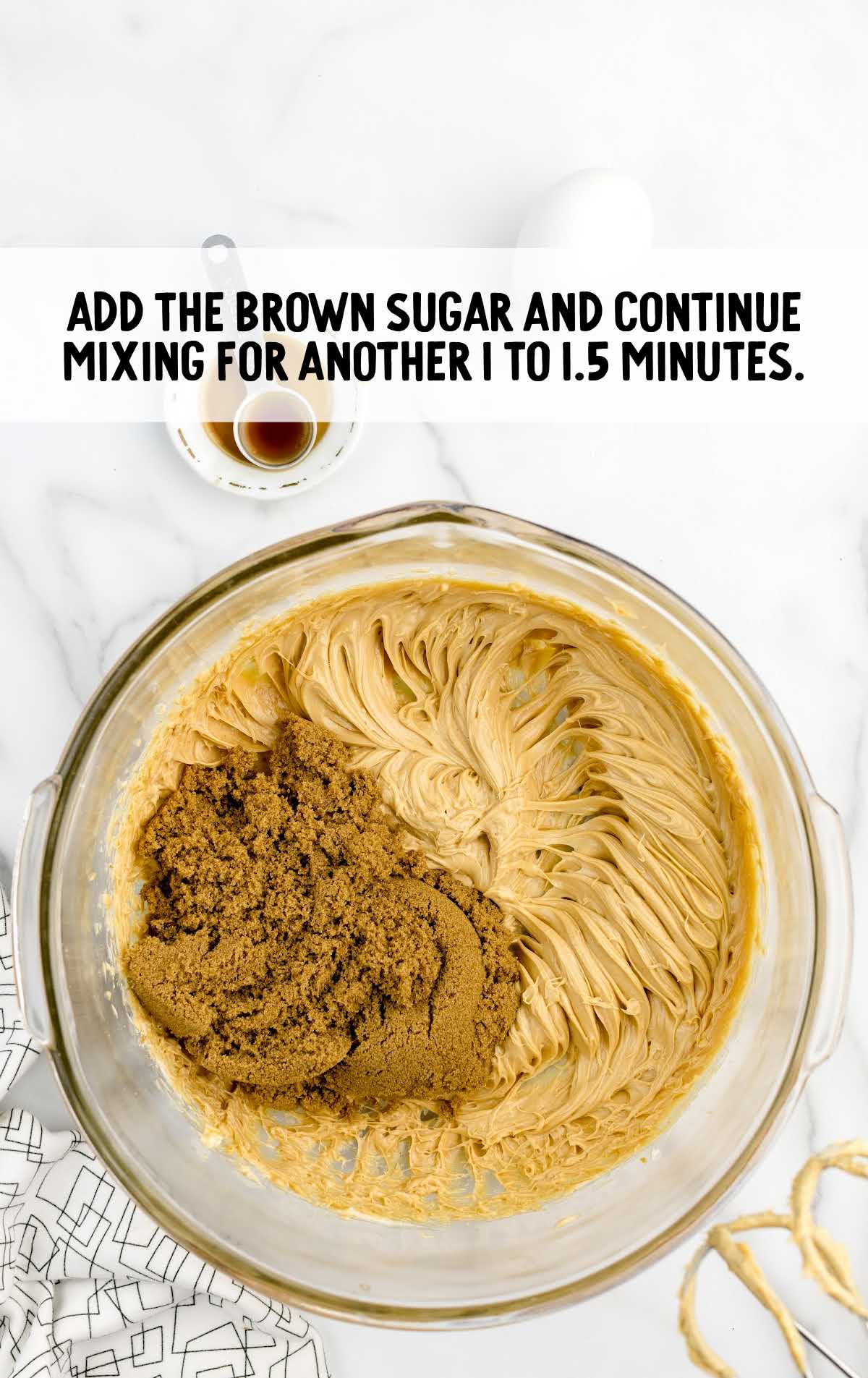 brown sugar added to the ingredients in the bowl