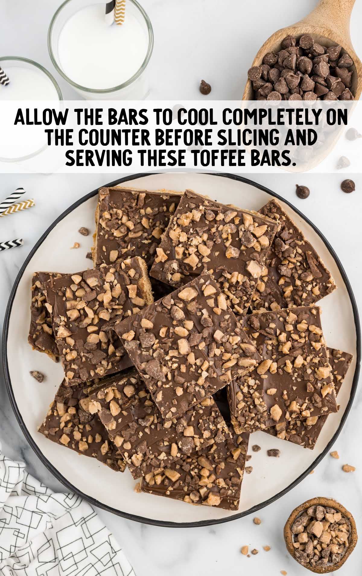 bars sliced and cooled down