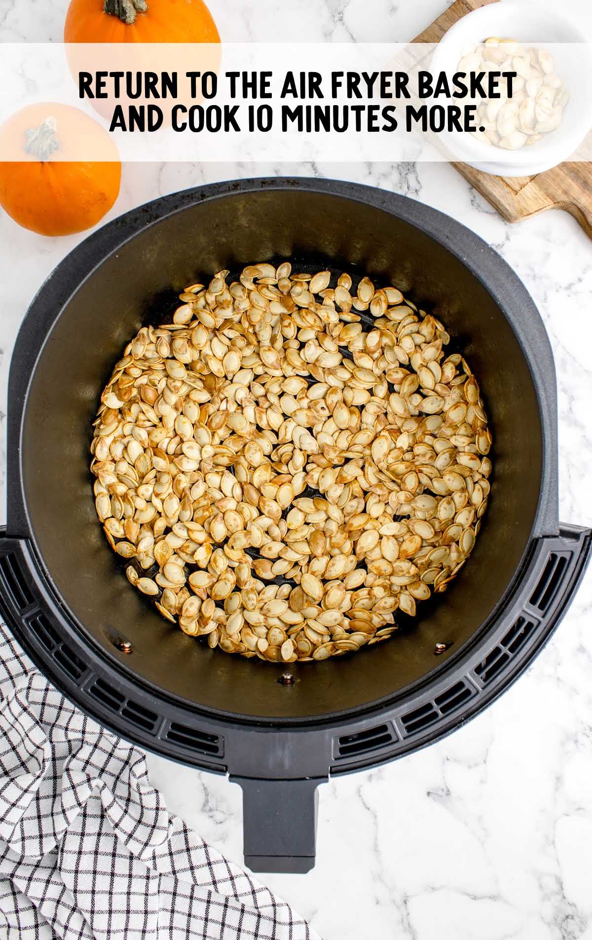 return seeds to air fryer and cook