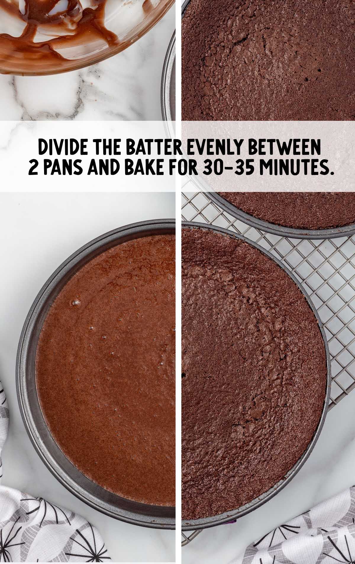 cakes baked in a cake pan