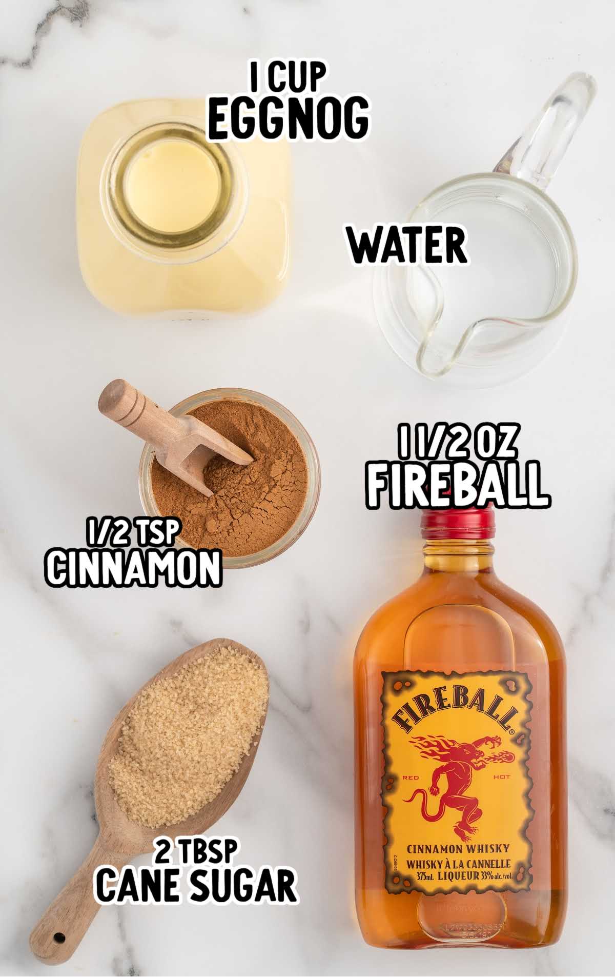 Fireball Eggnog raw ingredients that are labeled