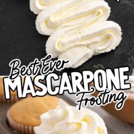 a close up shot of Mascarpone Frosting