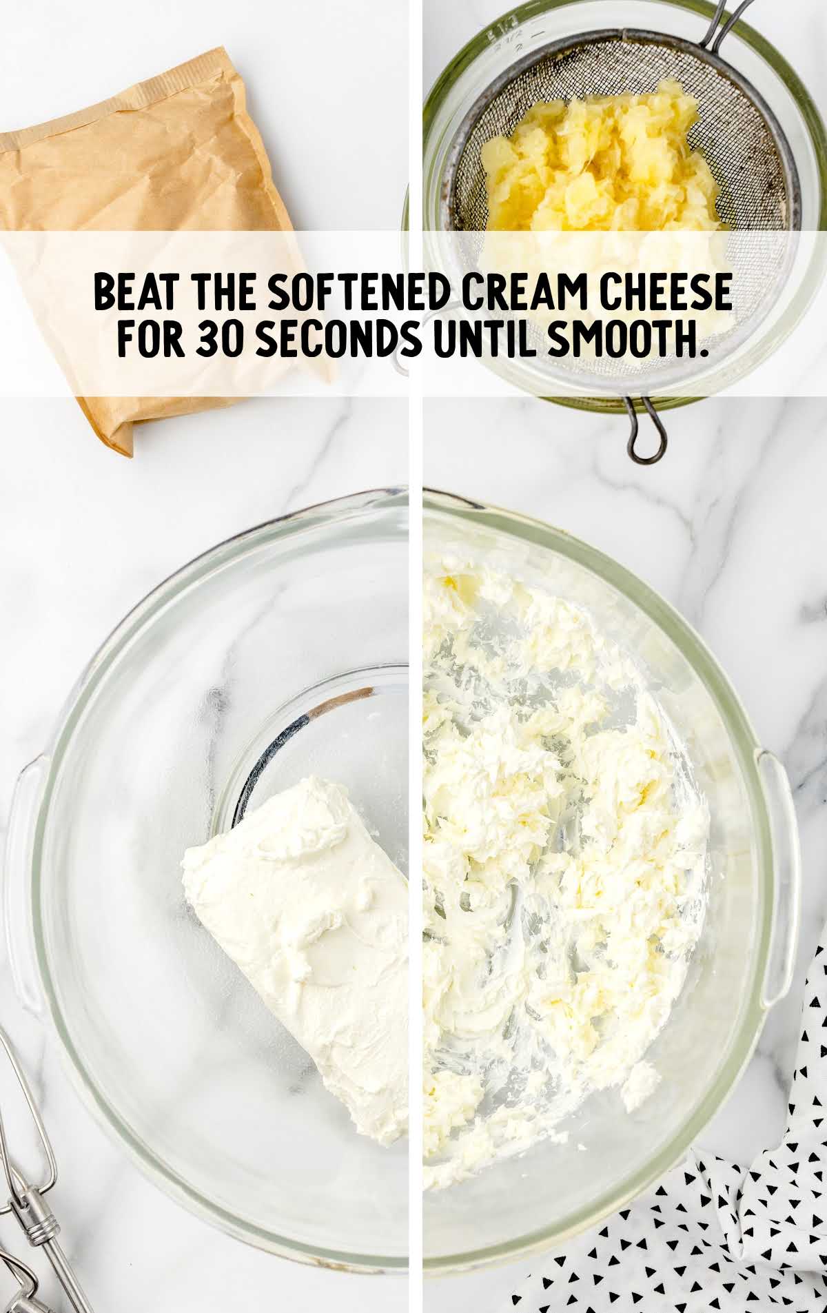 cream cheese softened in a bowl