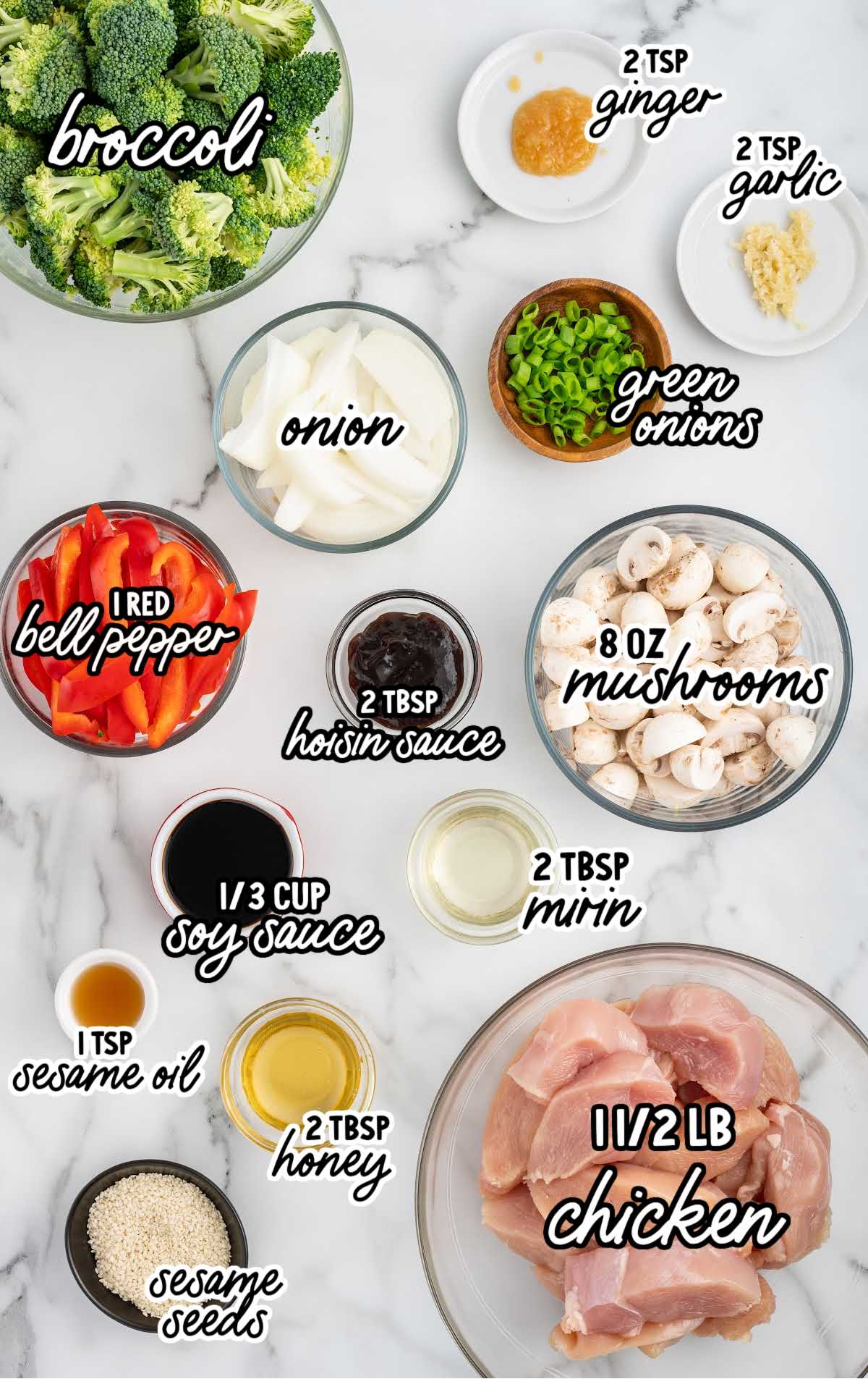 Sheet Pan Chicken raw ingredients that are labeled