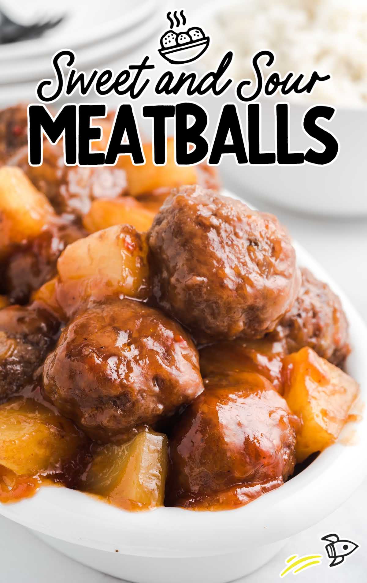 a bowl of Sweet and Sour Meatballs