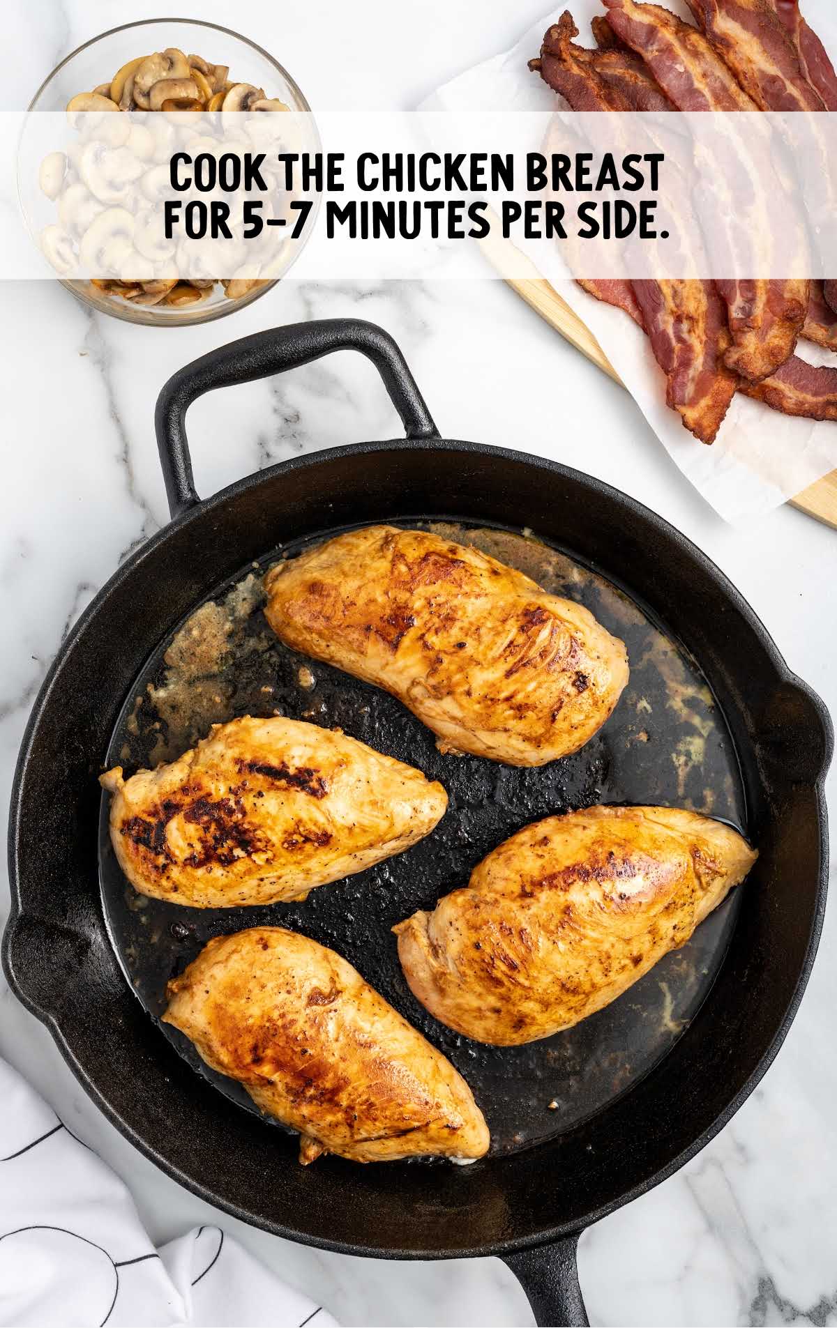 chicken breast cooked in a skillet