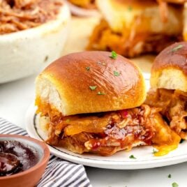 BBQ Chicken Sliders on a plate