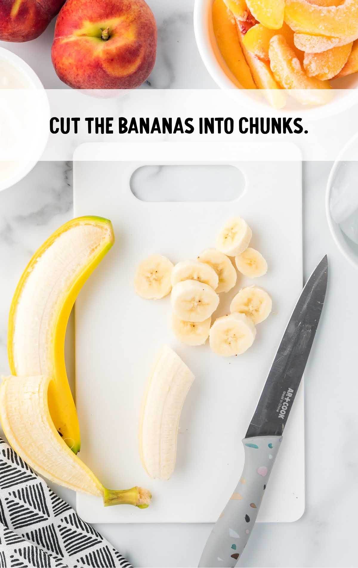 bananas cut into chunks
