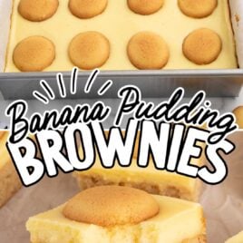 Banana Pudding Brownies in a baking dish