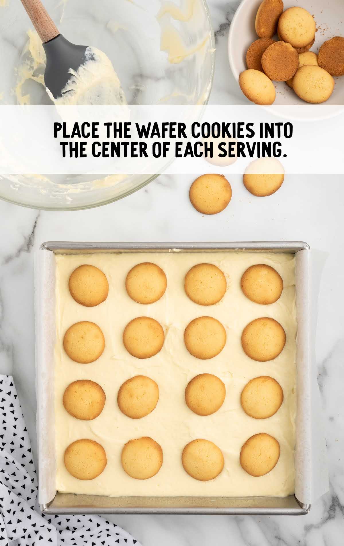wafer cookies placed into the center of each serving
