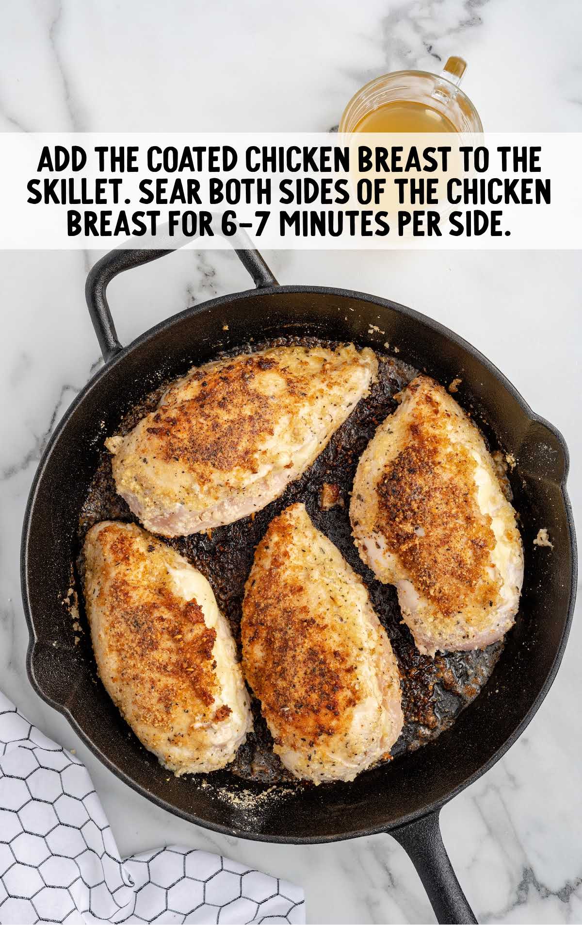 chicken cooked in a skillet 