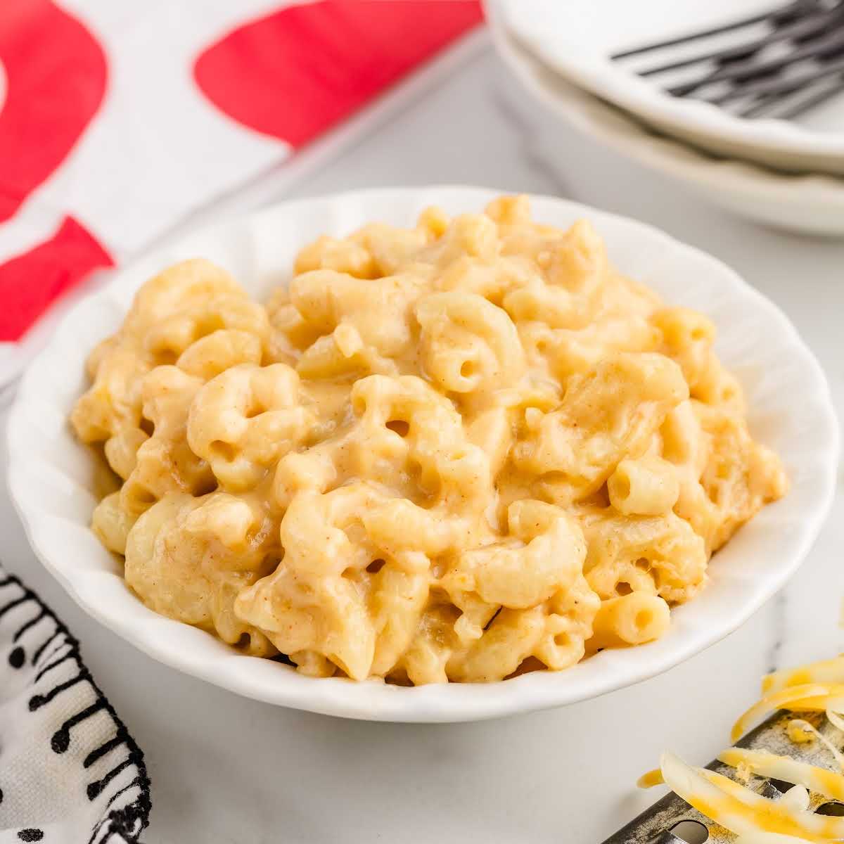 a bowl of Mac and cheese