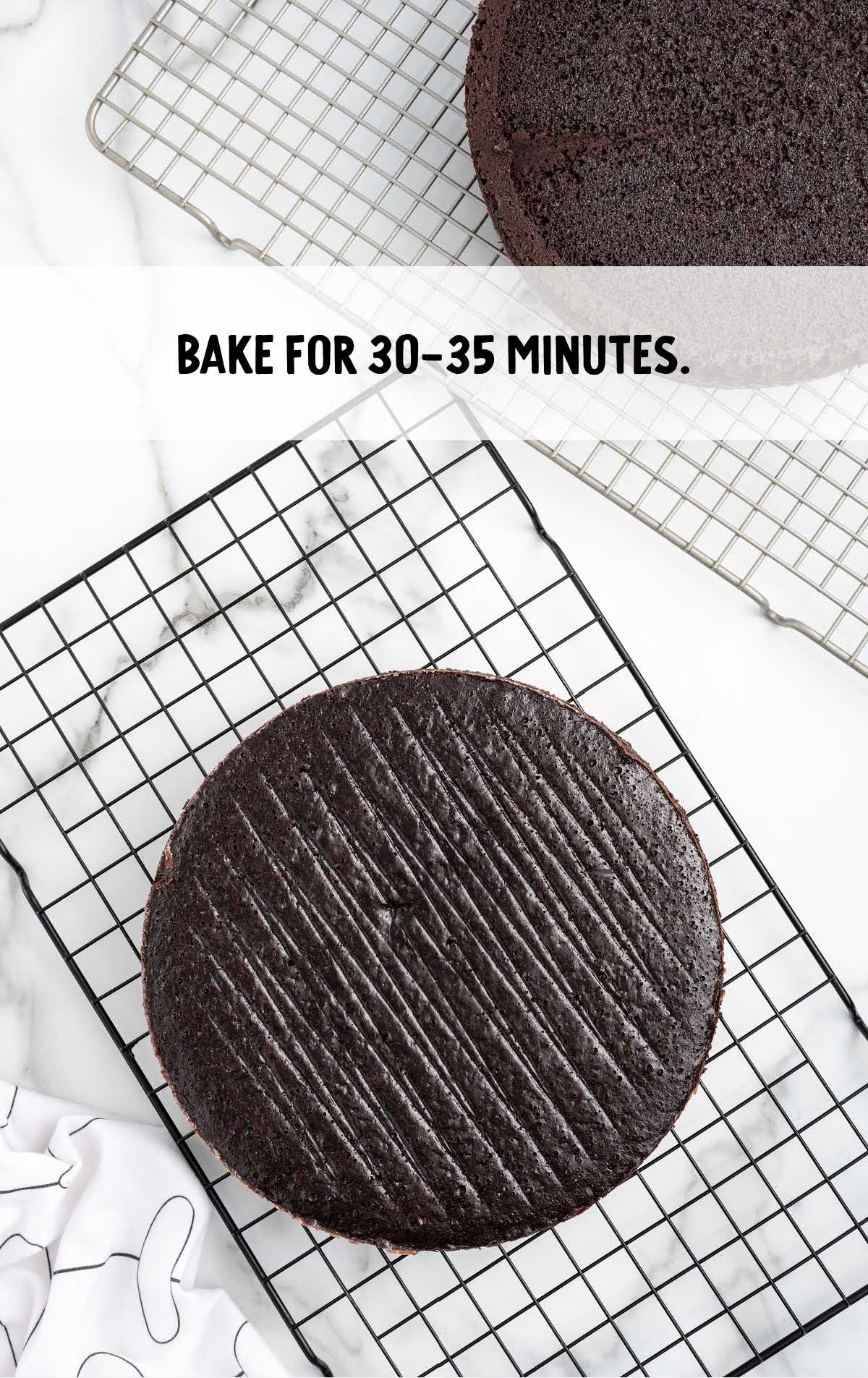 baked cake on a cooling rack