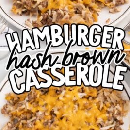 close up shot of Hamburger Hash Brown Casserole on a plate