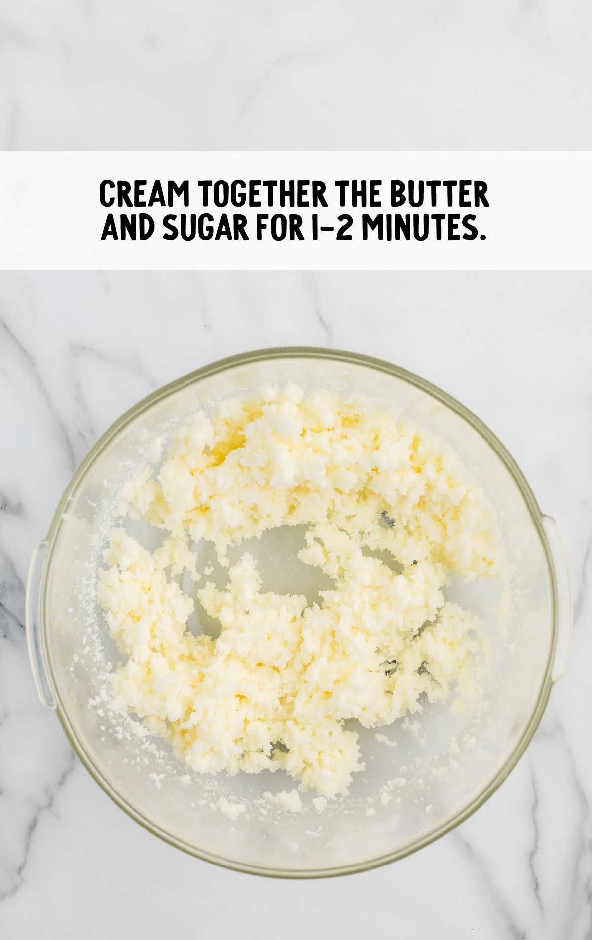 butter and sugar creamed together in a bowl