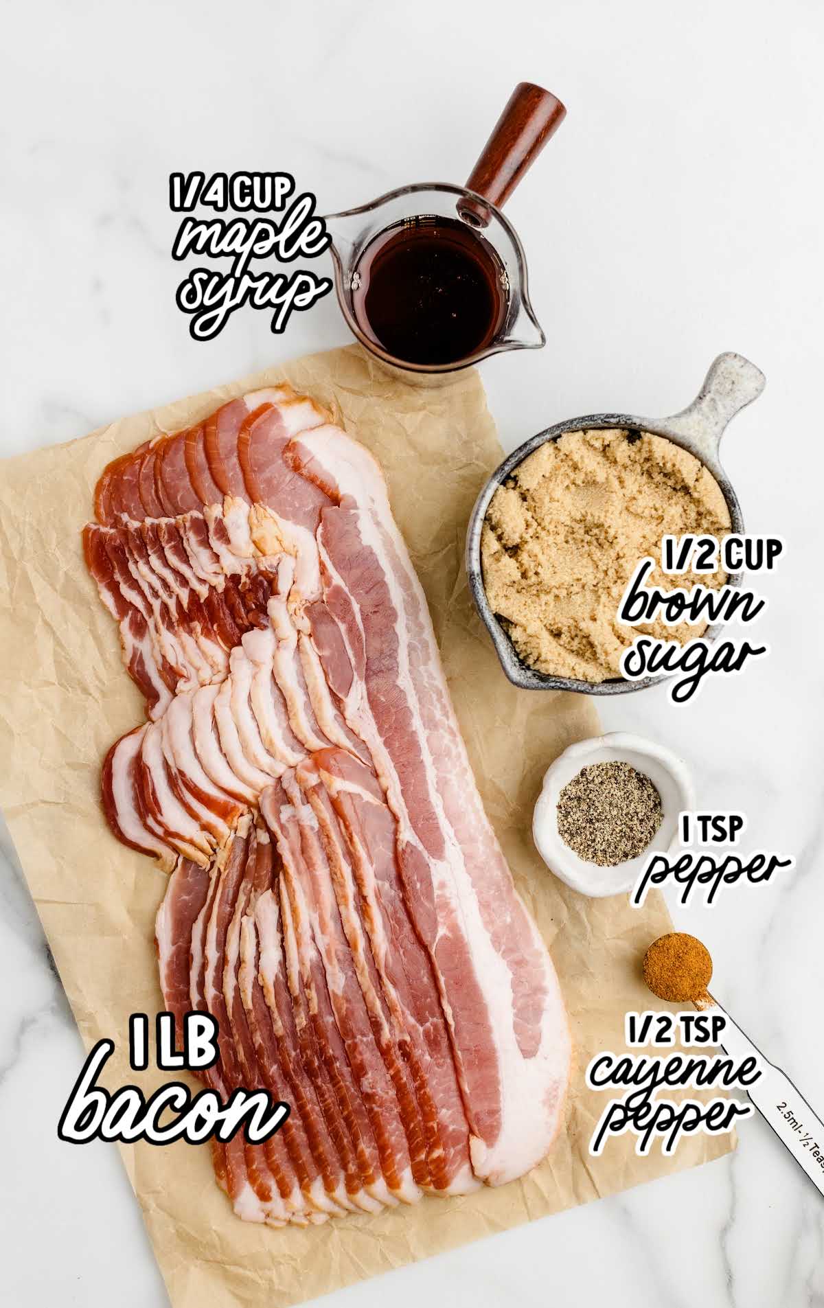 Million Dollar Bacon raw ingredients that are labeled