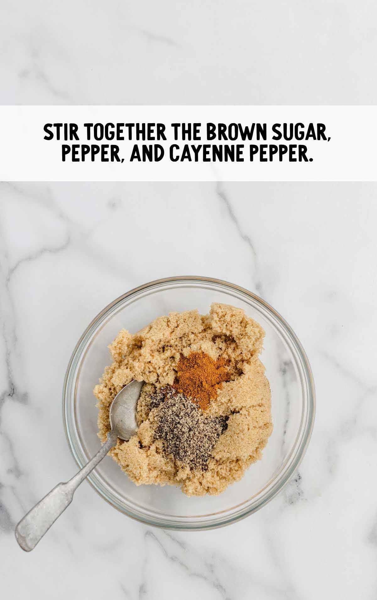 brown sugar, fresh cracked black pepper, and cayenne pepper combined in a bowl