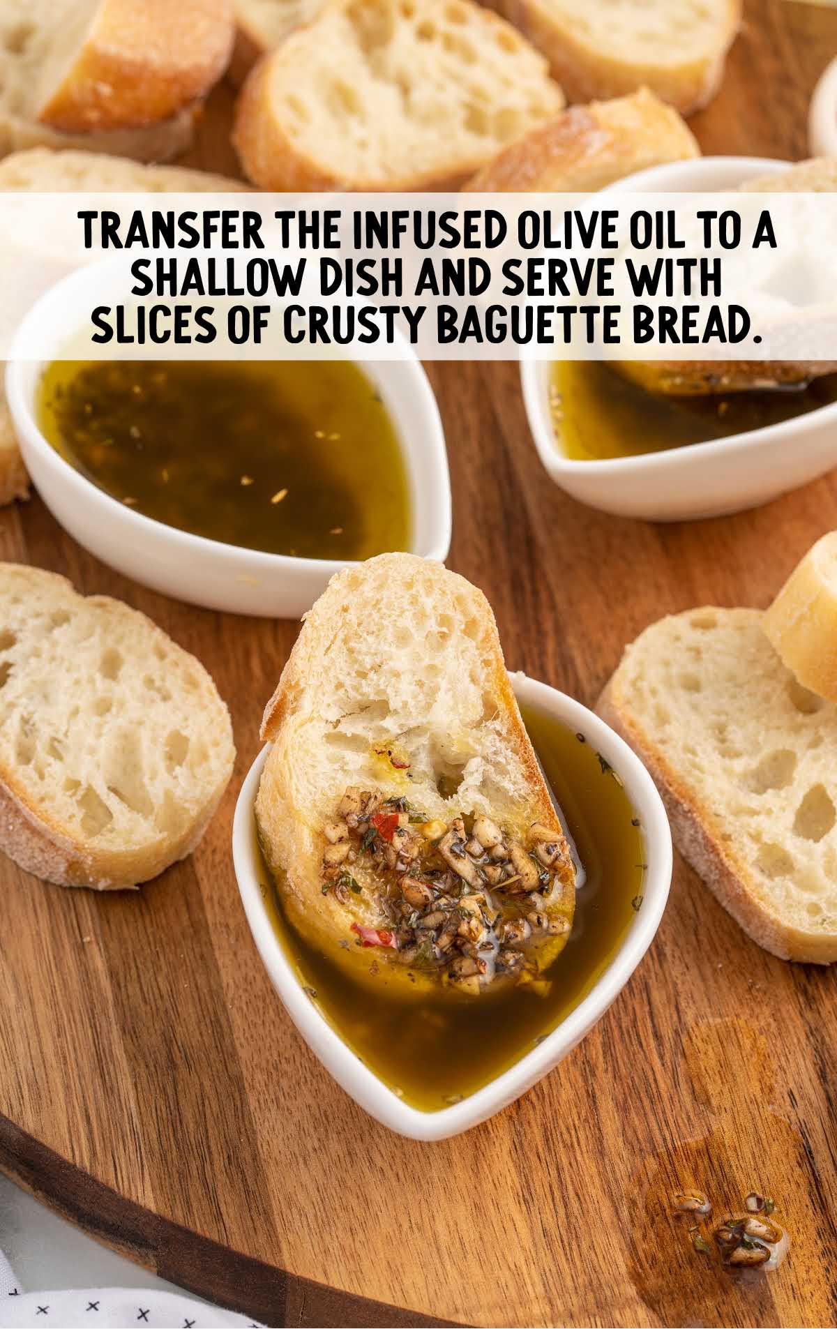 olive oil in a bowl with a slice of bread