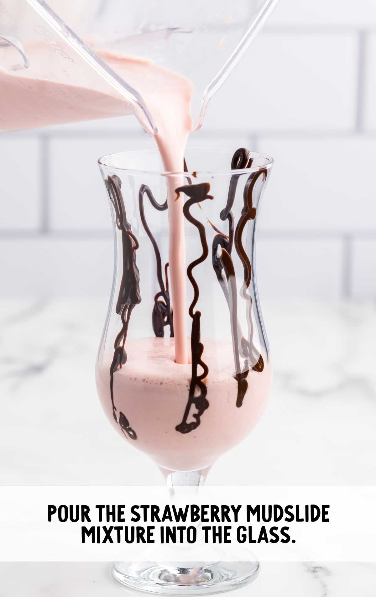 Strawberry Mudslide poured into the glass