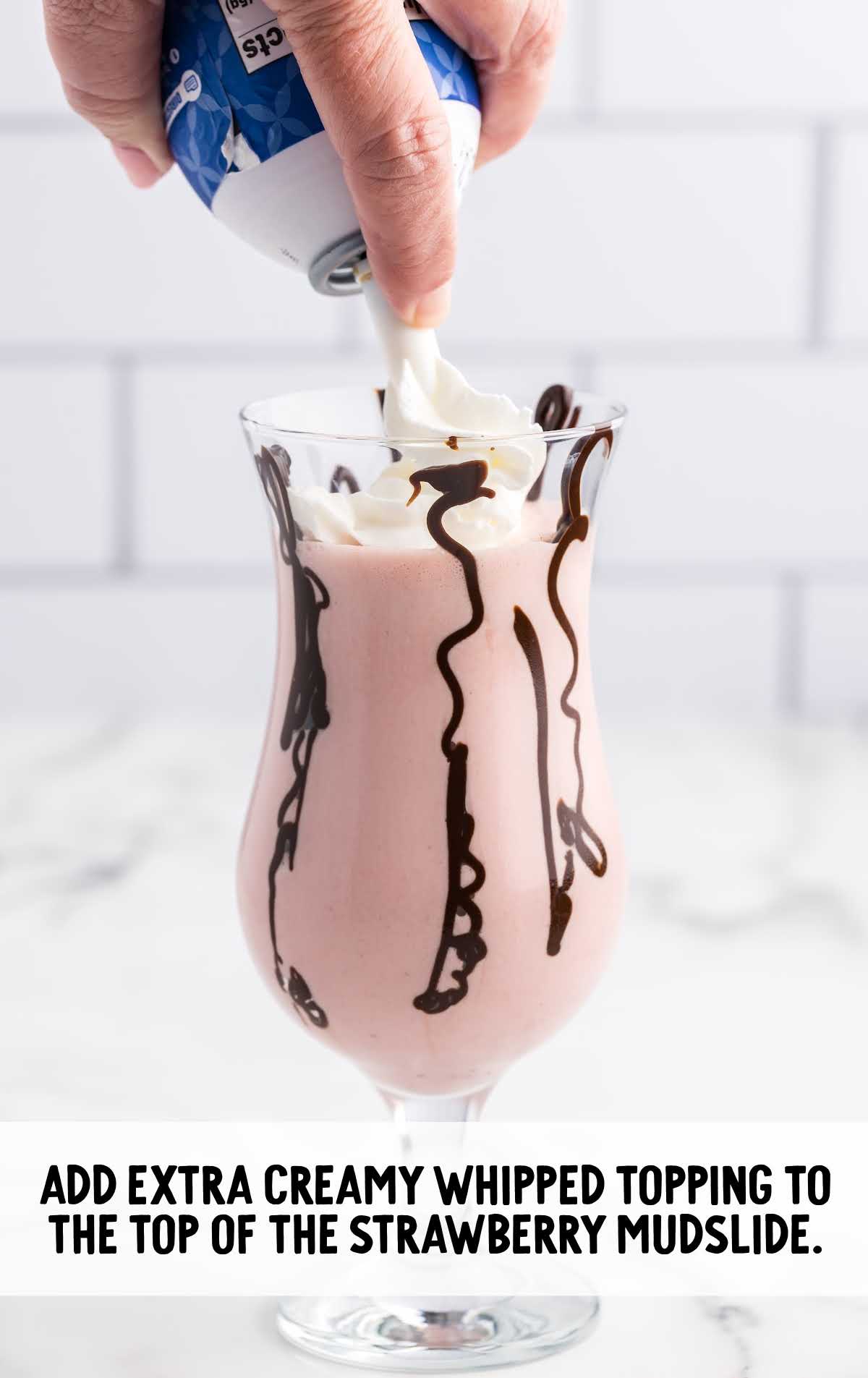 Strawberry Mudslide topped with whipped cream